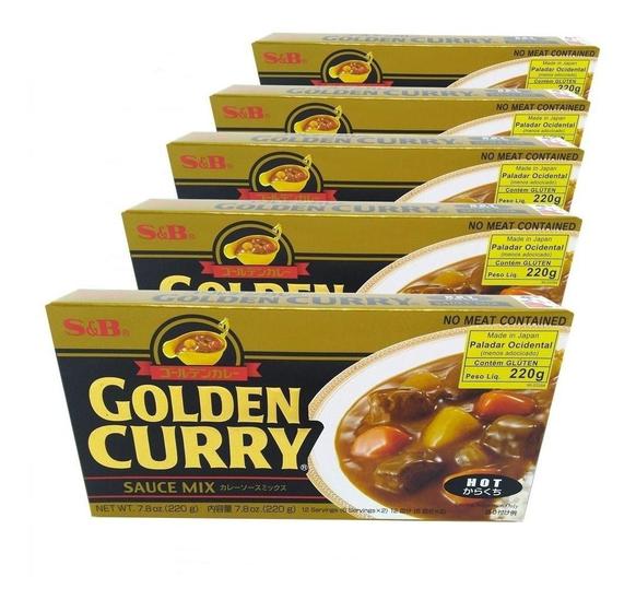 Imagem de Curry Golden S&b Karakuchi Forte 220g (Kit com 5)