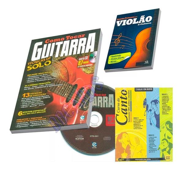 Imagem de Curso Como Tocar Guitarra + Acordes Poderosos + Curso Canto - Editora Escala