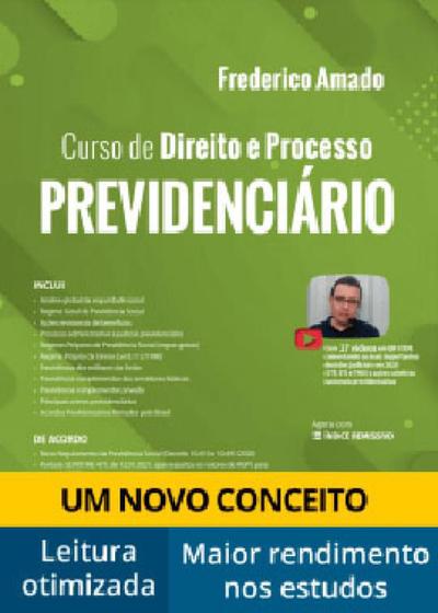 CURSO DE DIREITO E PROCESSO PREVIDENCIARIO - 14ª ED. 2021 - FREDERICO AMADO - JUSPODIVM Menor preço em CURSO DE DIREITO E PROCESSO PREVIDENCIARIO - 14ª ED. 2021 - FREDERICO AMADO - JUSPODIVM