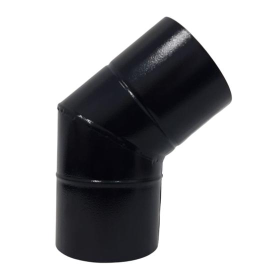 Curva 45 Para Chaminé Duto 6 Polegadas Preta - Soldada