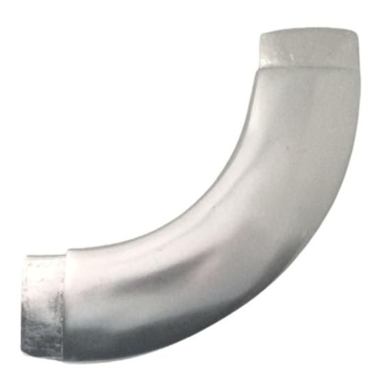 Imagem de Curva corrimao aluminio engate juncao chata parede brilhante 2 un
