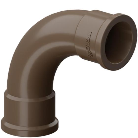 Imagem de Curva De 90 Graus Soldável PVC Marrom Para Canos Tubos De Água Fria De 1/2” Polegadas 20mm Tigre