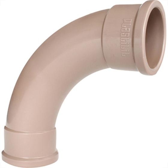 Imagem de Curva Plastilit PVC Liso Liso 1X90 Marrom - Kit C/10 Unidades