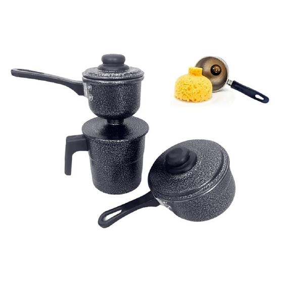 Cuscuzeira dois tamanhos alumínio resistente cuscuz nordestina preto craqueado a vapor Menor preço em Cuscuzeira dois tamanhos alumínio resistente cuscuz nordestina preto craqueado a vapor