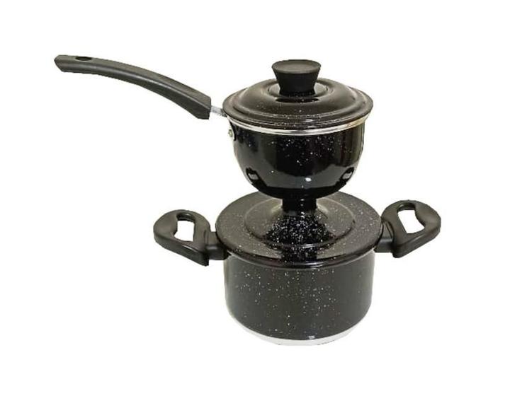 Imagem de Cuscuzeira Individual De Aluminio Preta Pig 800Ml Docesar