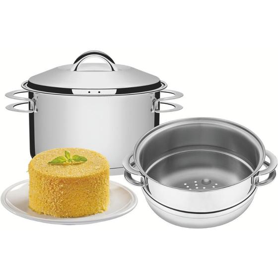 Imagem de Cuscuzeira Tramontina Indução Inox Com Tampa Solar 16Cm 1,6L