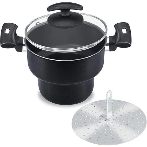 Imagem de Cuscuzeiro com Tampa de Vidro 18cm 610018 - Fortaleza