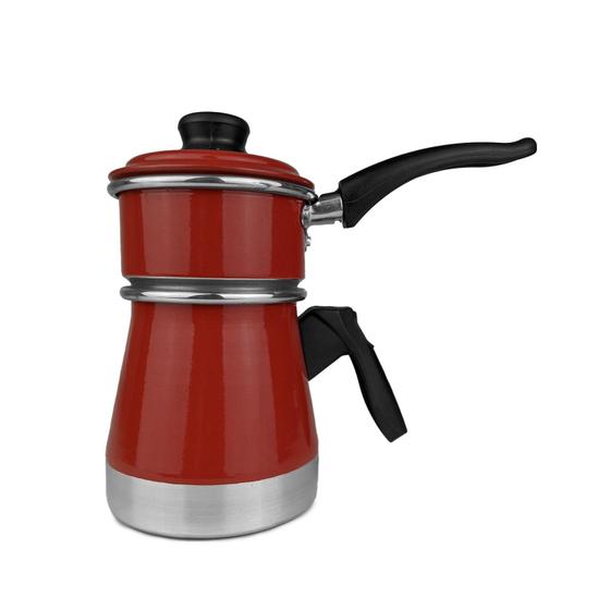 Imagem de Cuscuzeiro Duplex a Vapor Porção Individual Mini Cuscuzeira Dupla com Tampa Faz Cuscuz e Legumes