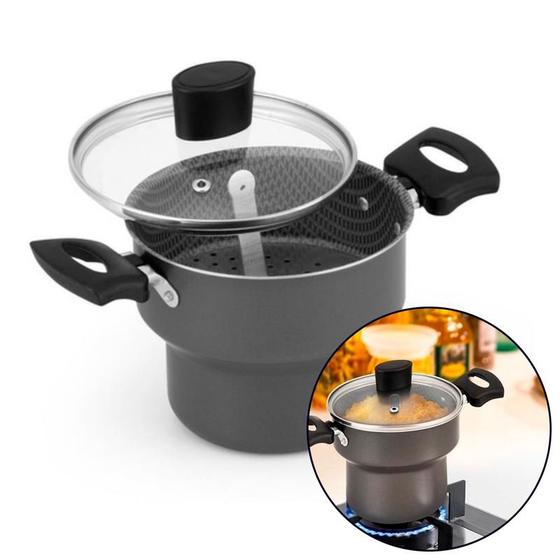 Imagem de Cuscuzeiro Enjoy Revestimento Andiaderente 14cm Teflon Com Alça Baquelite Cuscuz Alimento Pequeno Panela