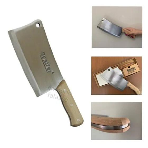 Cutelo Faca Profissional 8'' C/ Lâmina Aço Manganês Bestfer Menor preço em Cutelo Faca Profissional 8'' C/ Lâmina Aço Manganês Bestfer