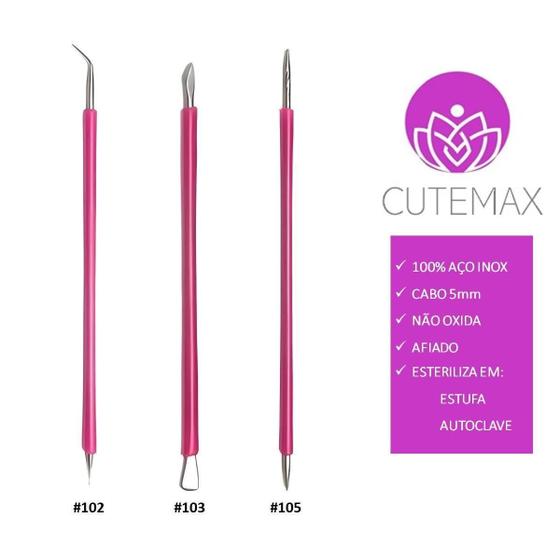 Imagem de Cutemax Manicure Pedicuro Palito + Espátula + Desencravador