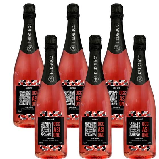 Imagem de Cx 6 Espumante Brut Rosé Occasione Casa Pedrucci 750 ml