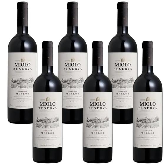 Imagem de Cx 6 vinho miolo reserva merlot tinto seco 750ml