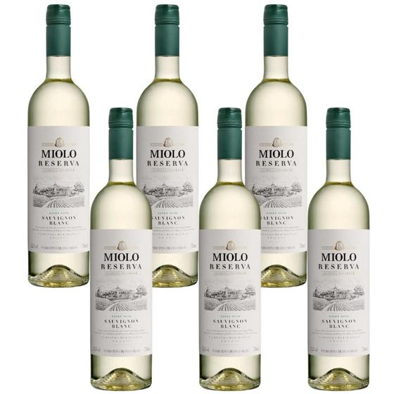 Imagem de Cx 6 vinho miolo reserva sauvignon blanc branco seco 750ml