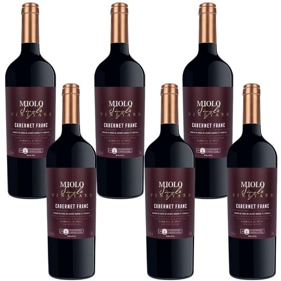 Imagem de Cx 6 Vinho Tinto Seco Cabernet Franc Single Vineyard Miolo 750 ml