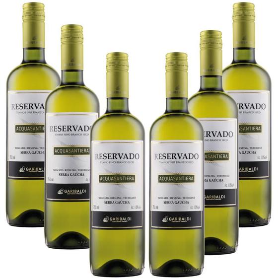 Imagem de CX  c/ 6 und Vinho Branco Seco Acquasantiera  Reservado Riesling/ Trebiano/ Moscato 750 ml