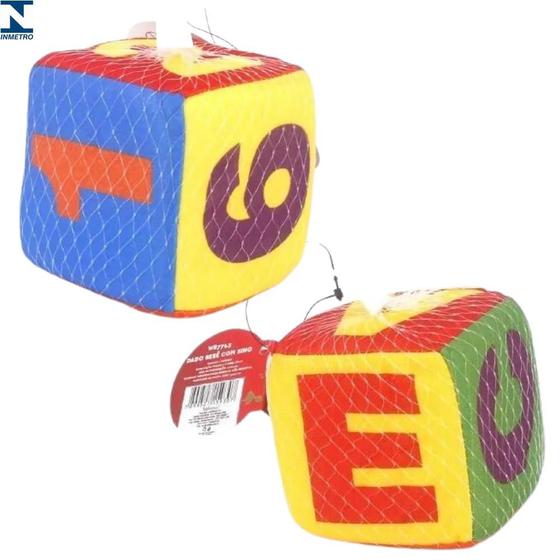 Dado De Pelúcia Com Chocalho Colorida Bebê Infantil Menor preço em Dado De Pelúcia Com Chocalho Colorida Bebê Infantil