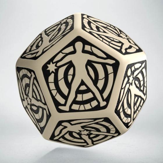 Imagem de Dados D12 Q-Workshop Hit Location - Bege e Preto