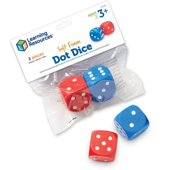 Imagem de Dados de Espuma Didáticos - Vermelho e Azul - 2 Lados