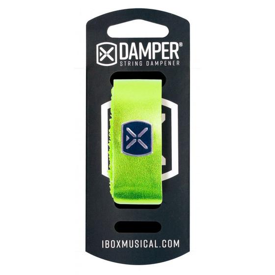 Imagem de Damper ibox em couro legítimo e tag em metal - verde limao metalico