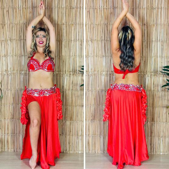 Imagem de Dança do Ventre Traje Bordado Completo - Pronta Entrega - TPCL-847
