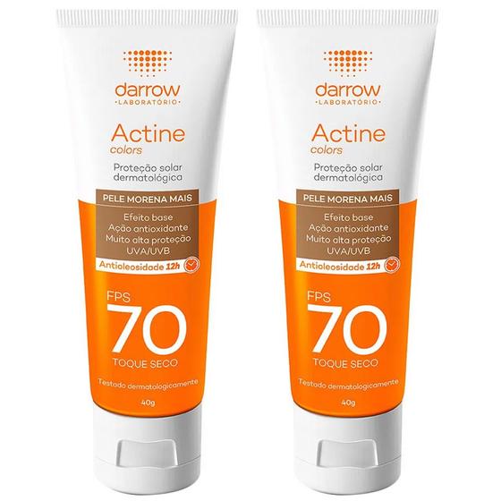Imagem de Darrow Actine Colors Kit com 2 Unidades  Protetor Solar Facial com Cor FPS70  Pele Morena Mais 40g