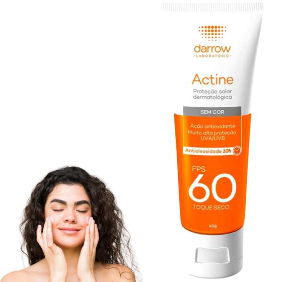 Imagem de Darrow Actine Protetor Solar Facial Sem Cor FPS60 Antioleosidade Pele Oleosa Mista