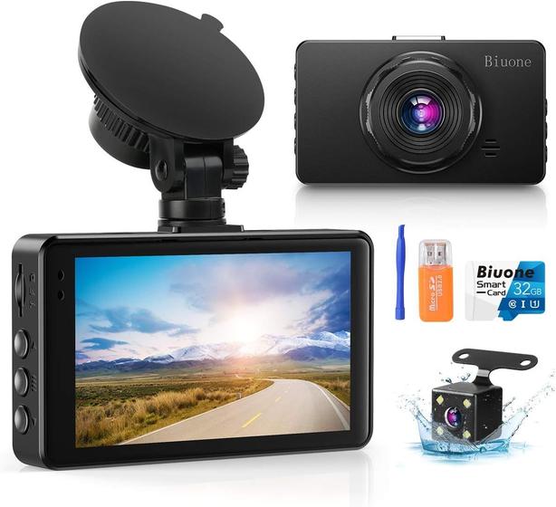 Imagem de Dash Cam Biuone A20 - Câmera Frontal e Traseira 1080P FHD DVR