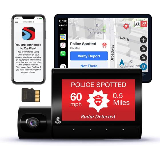 Imagem de Dash Cam Cobra Smart Dual View SC 220C - Câmera Frontal e Interna