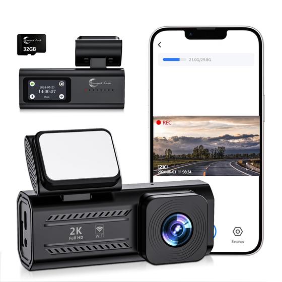 Imagem de Dash Cam Diamond Lark LF-J18 2K 1440P com Wi-Fi para Carros