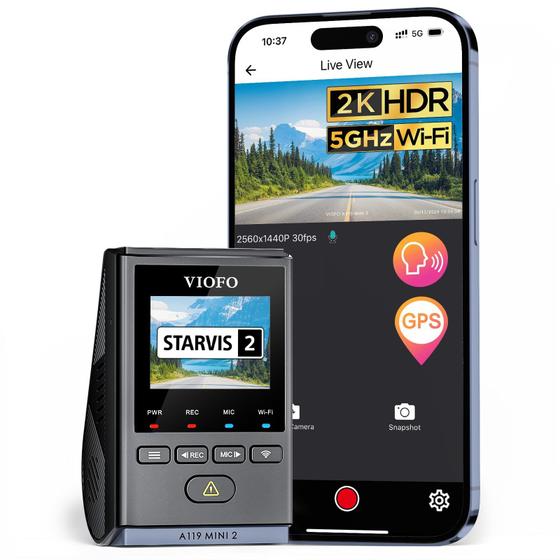 Imagem de Dash Cam VIOFO A119 Mini 2 - Sensor STARVIS 2, 2K 60fps