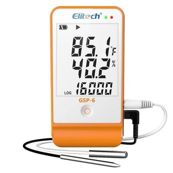 Imagem de Datalogger de Temperatura e Umidade Sensor Externo e Alarme Sonoro GSP6