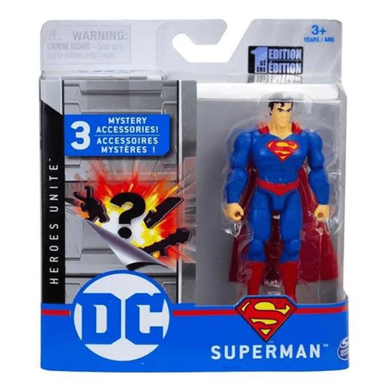 Imagem de Dc Comics Figura 4  Superman + 3 Acessorios  Liga Da Justiça
