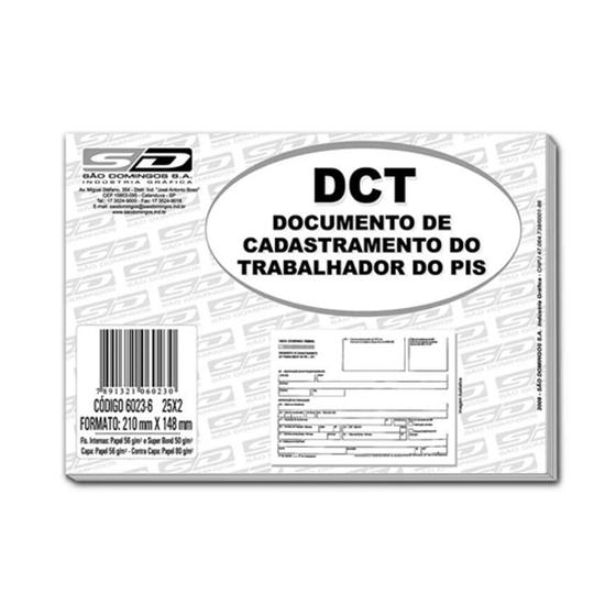 Imagem de DCT Documento de Cadastramento do Trabalhador do Pis - São Domingos