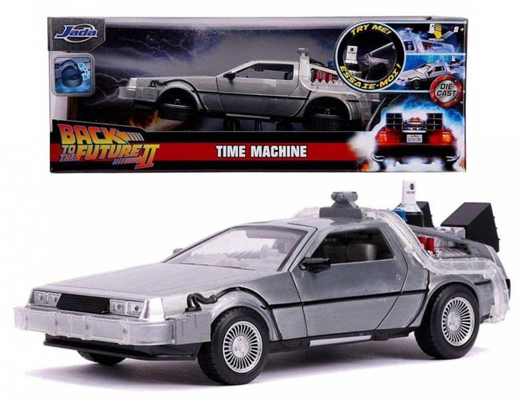 Imagem de De Volta Para o Futuro II Carro Delorean Time Machine com Luz escala 1:24 Jada - Jada Toys