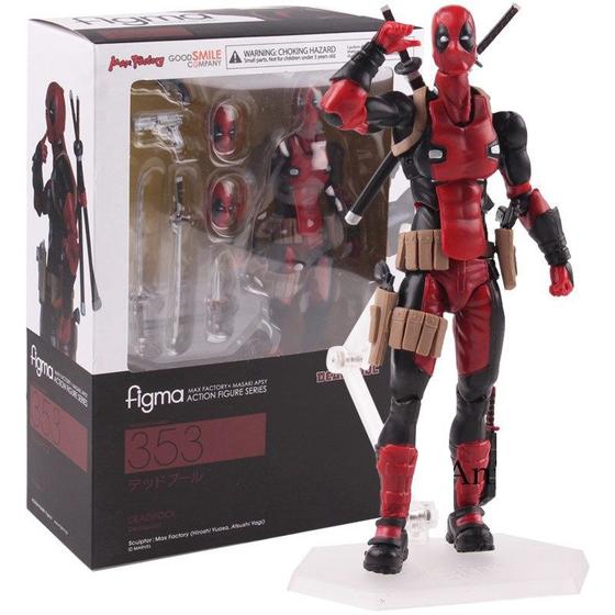 Deadpool Action Figure Figma 353 Marvel Articulado Na Caixa