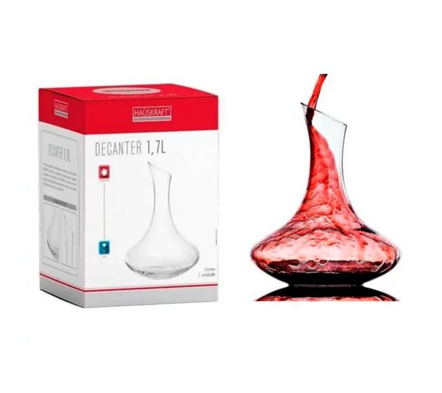 Imagem de Decanter Aerador De Vinho Para Bebidas Em Vidro 1,7 Litros