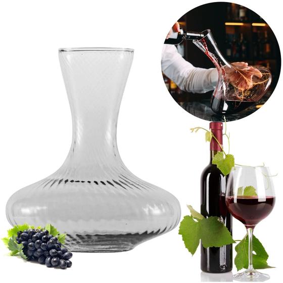 Imagem de Decanter De Vinho Decantador Vidro Recipiente Servir 1 Litro