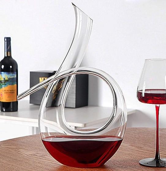 Imagem de Decanter Design Curvo - Decantador Luxo de Vinho Tinto