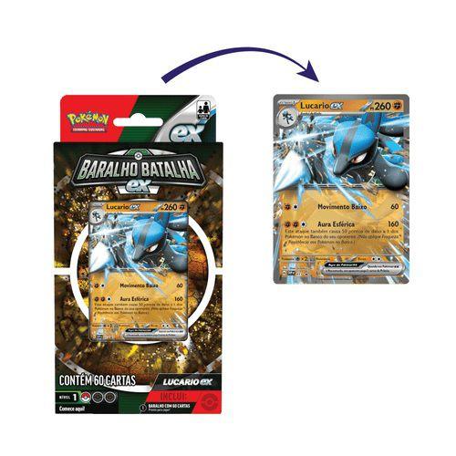 Imagem de Deck Cards Pokémon Baralho de Batalha EX Lucario Com 60 Cartas - Com Carta Codificada - Copag - 32657