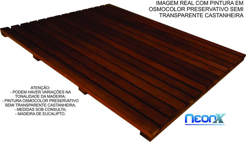 Imagem de Deck De Madeira Capacho Box Banheiro Piscina 88x88 cm NeonX Pintado