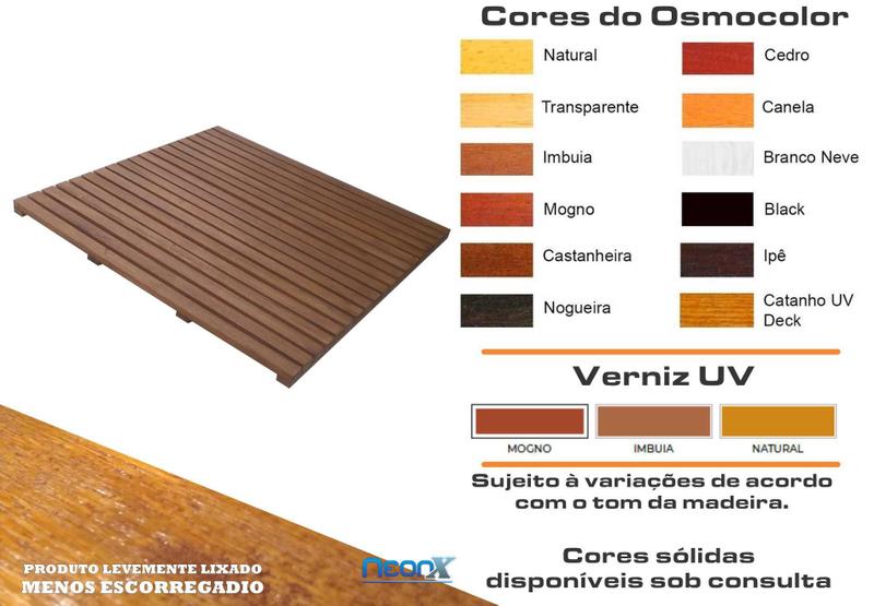 Imagem de Deck De Madeira Modular 100x100 cm Réguas 4 cm Com Pintura Neonx