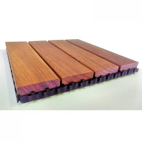 Imagem de Deck de Madeira Modular Cumaru Base Plástica 30cmx30cm Novopiso Marrom