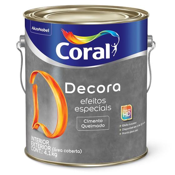 Decora Efeitos Especiais Cimento Queimado Coral 4,1kg Menor preço em Decora Efeitos Especiais Cimento Queimado Coral 4,1kg