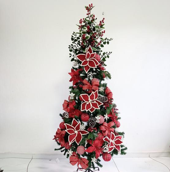 Decoração árvore de Natal rústica vermelha e branca - Ateliê Casa 32 -  Árvore de Natal - Magazine Luiza