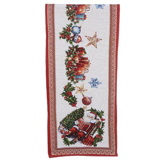 Imagem de Decoração Caminho Trilho Mesa Papai Noel com Velas 1,50 m