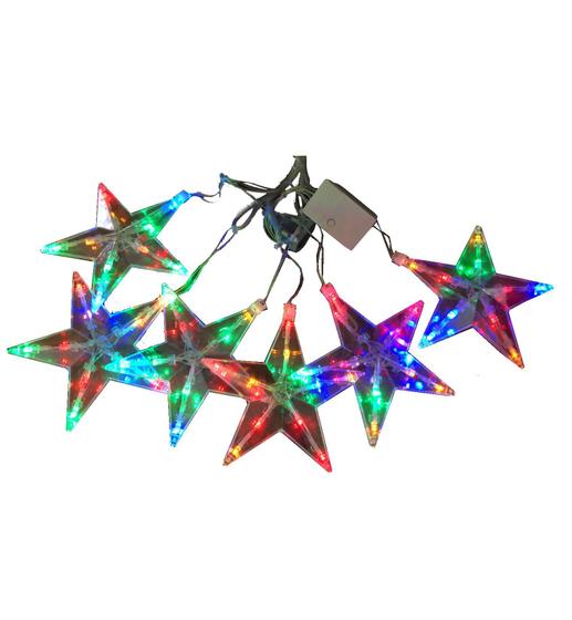 Imagem de Decoração Cascata Pisca Led Estrela 110V 6 Estrelas 16cm