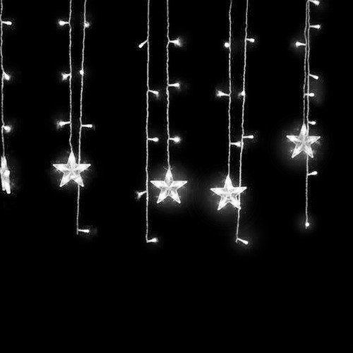 Imagem de Decoração Cortina Varal Cordão Fio de Luzes Lâmpadas Estrela Led Natal Enfeite 3m