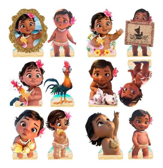 Imagem de Decoração De Festa Moana Baby - 10 Displays De 20cm Totens