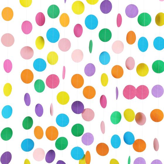 Imagem de Decoração de festa Paper Garland RUBFAC Colorful Circle Dots (20 m)